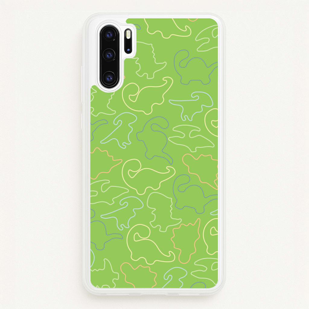 Outline Pattern - Dinosaurs - Dinosaurs Phone Case for Huawei P30 Pro