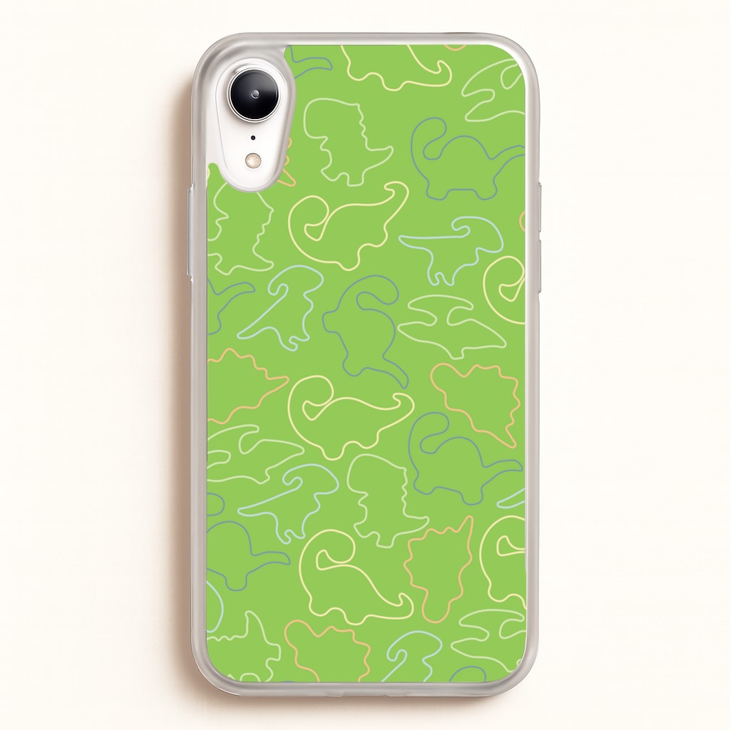 Outline Pattern - Dinosaurs - Dinosaurs Phone Case for iPhone XR