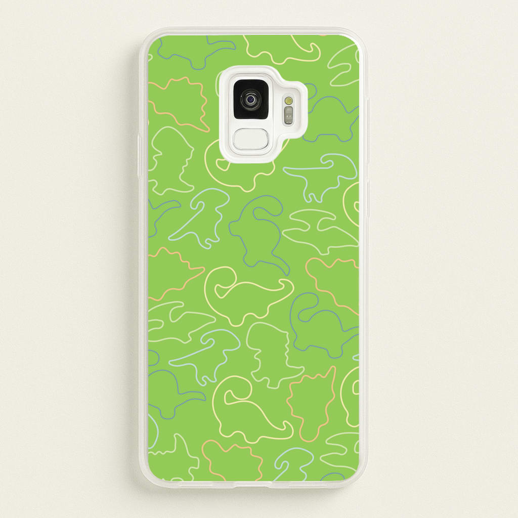 Outline Pattern - Dinosaurs - Dinosaurs Phone Case for Galaxy S9