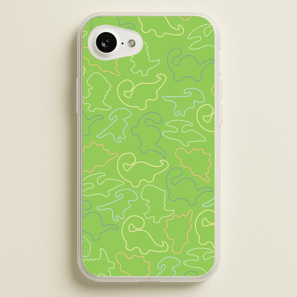 Outline Pattern - Dinosaurs - Dinosaurs Phone Case for iPhone 16e
