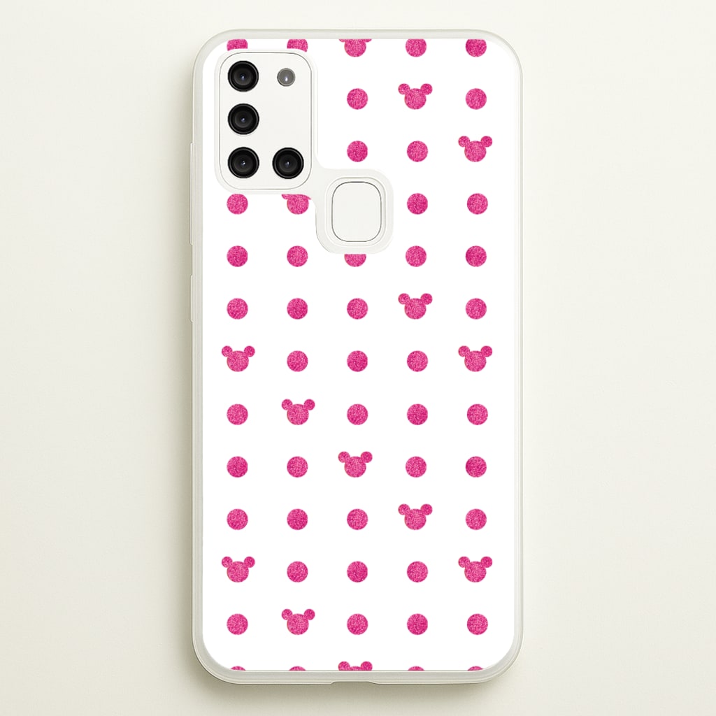 Mickey Polkadot White Fairytale - Disney Phone Case for Galaxy A21s