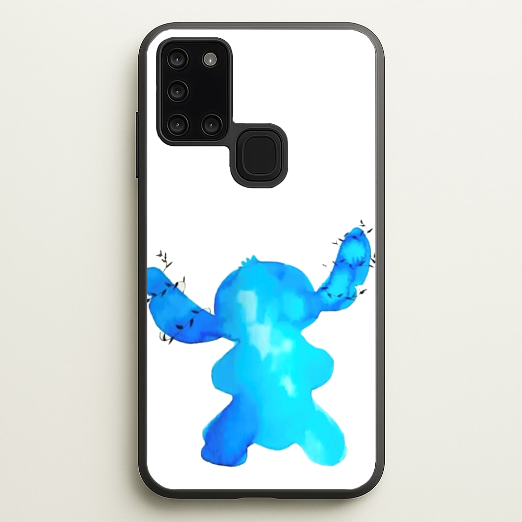 Watercolour Blue Alien Disney - Disney Phone Case for Galaxy A21s
