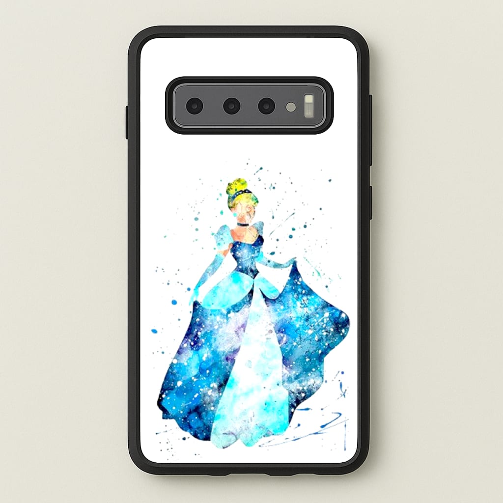Watercolour Cinderella Fairytale - Disney Phone Case for Galaxy S10 Plus