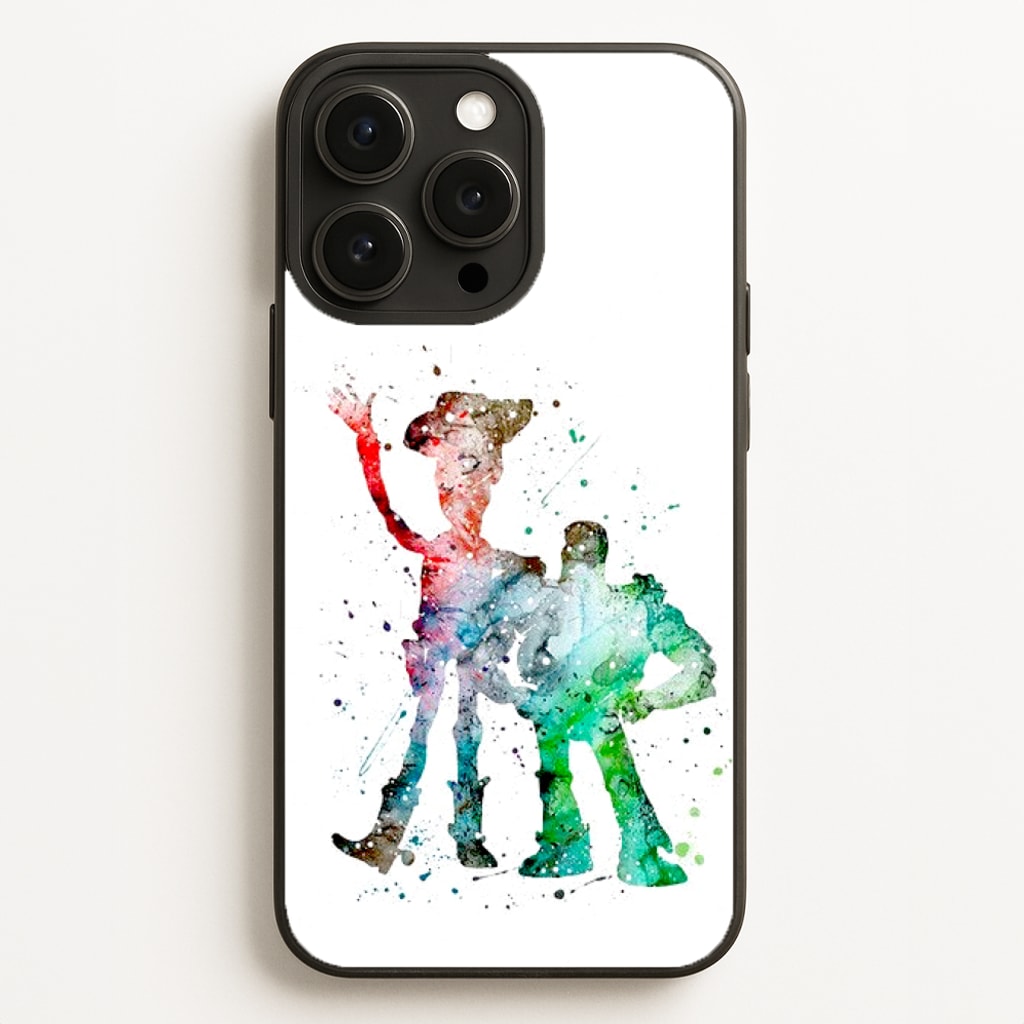 Watercolour Woody & Buzz A Story of Toys Fairytale - Disney Phone Case for iPhone 16 Pro Max
