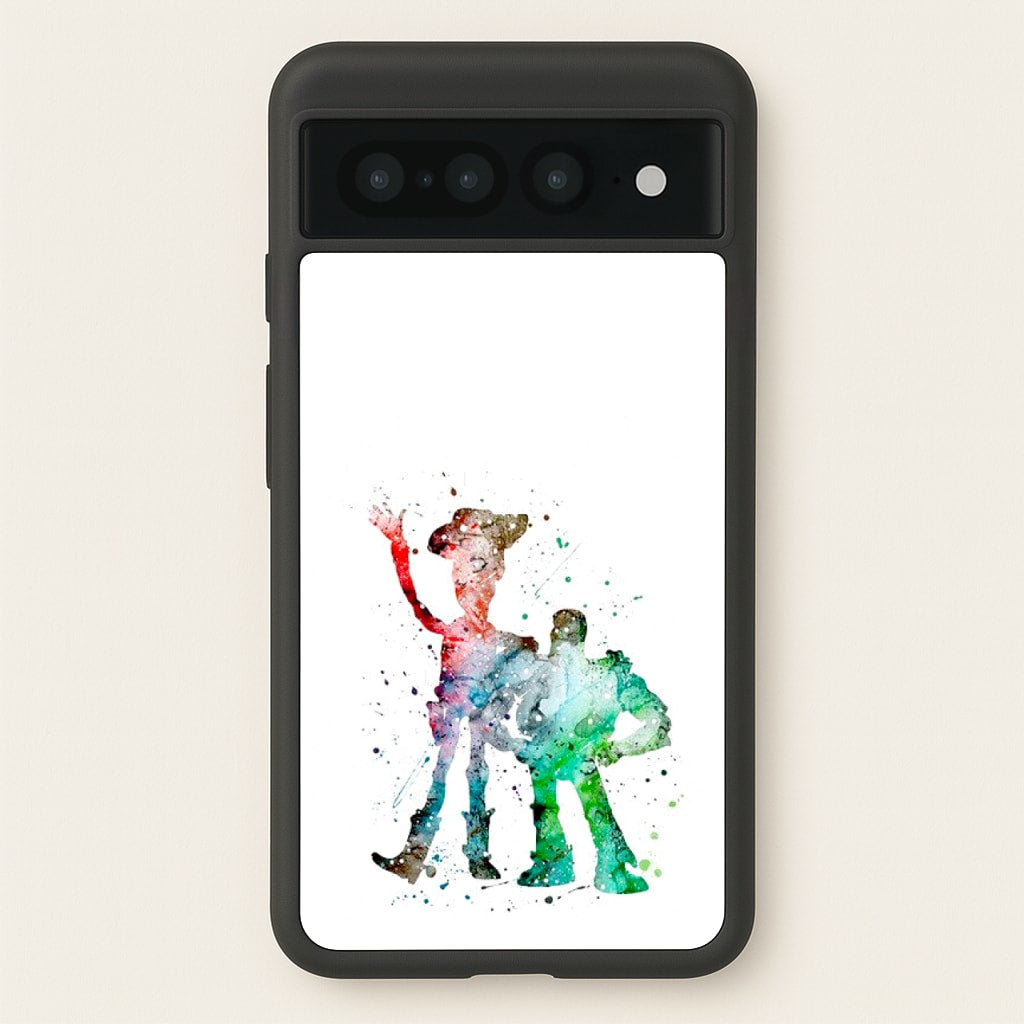 Watercolour Woody & Buzz A Story of Toys Fairytale - Disney Phone Case for Google Pixel 7 Pro