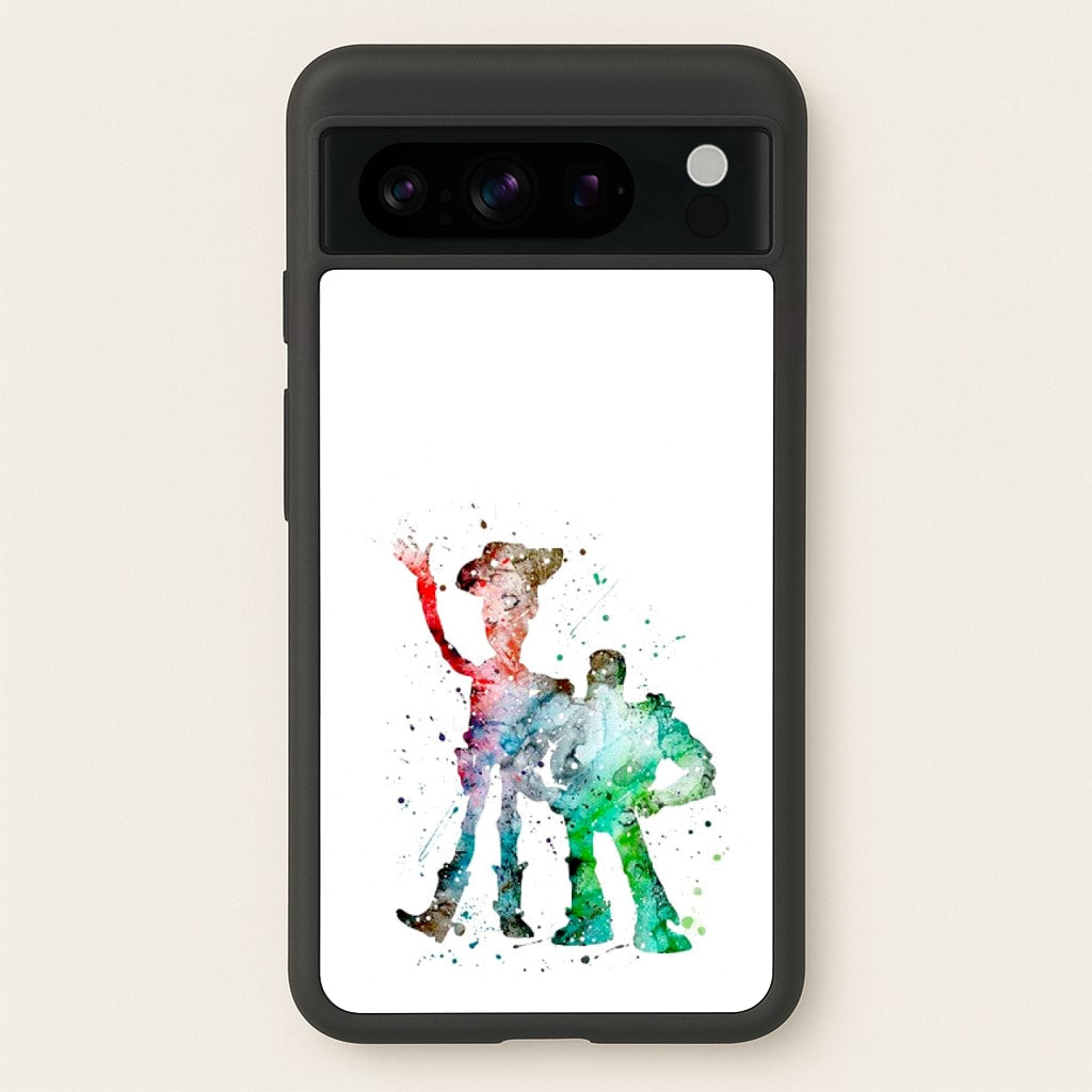 Watercolour Woody & Buzz A Story of Toys Fairytale - Disney Phone Case for Google Pixel 8 Pro