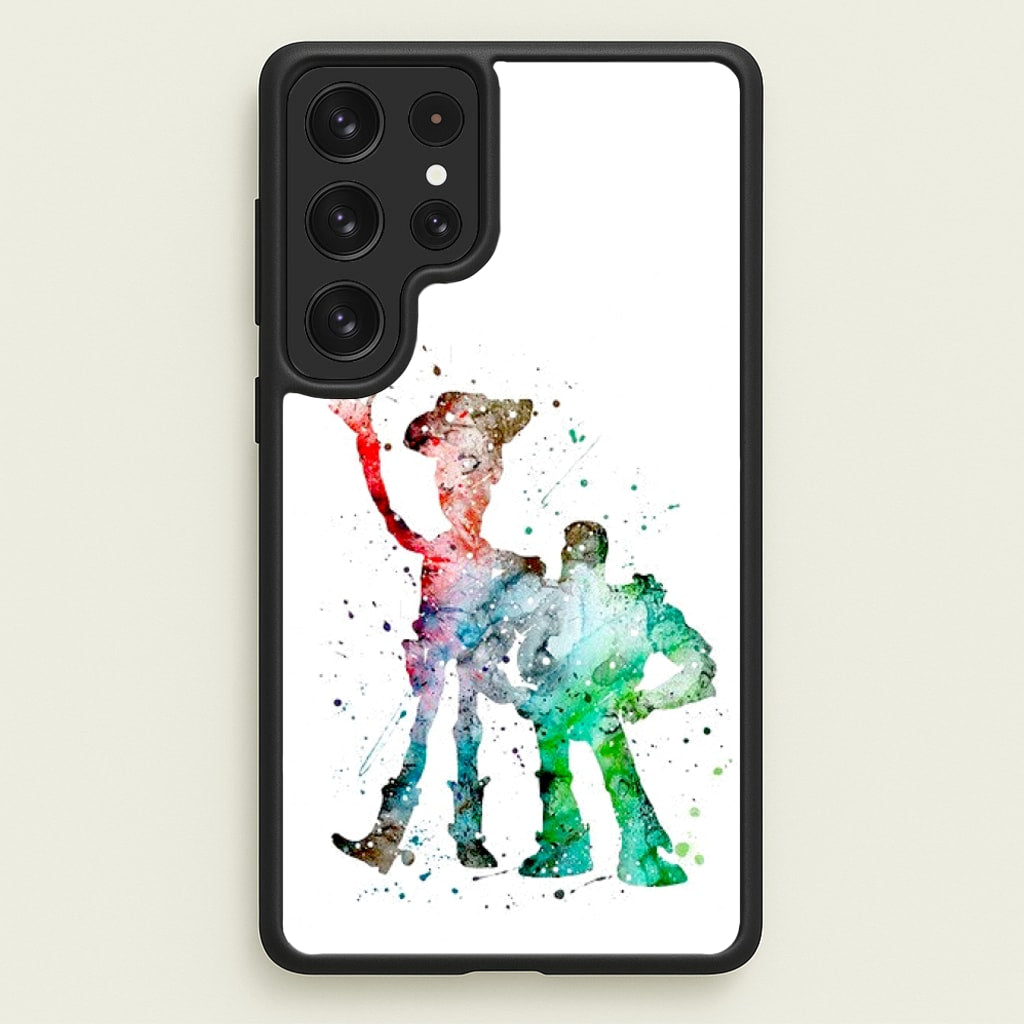 Watercolour Woody & Buzz A Story of Toys Fairytale - Disney Phone Case for Galaxy S22 Ultra