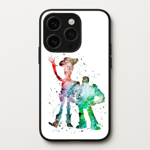 Watercolour Woody & Buzz A Story of Toys Fairytale - Disney Phone Case for iPhone 14 Pro