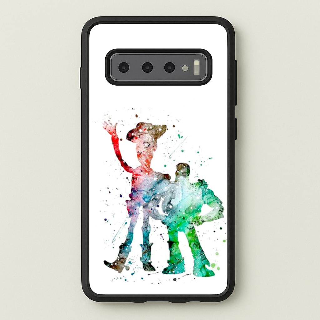Watercolour Woody & Buzz A Story of Toys Fairytale - Disney Phone Case for Galaxy S10 Plus