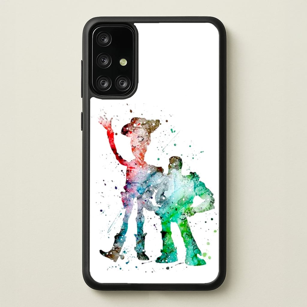 Watercolour Woody & Buzz A Story of Toys Fairytale - Disney Phone Case for Galaxy A71