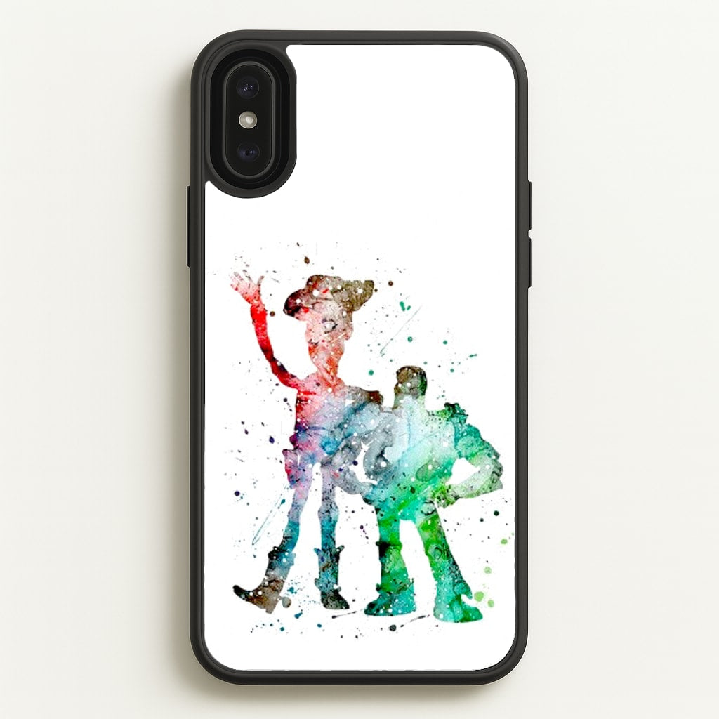 Watercolour Woody & Buzz A Story of Toys Fairytale - Disney Phone Case for iPhone XS Max