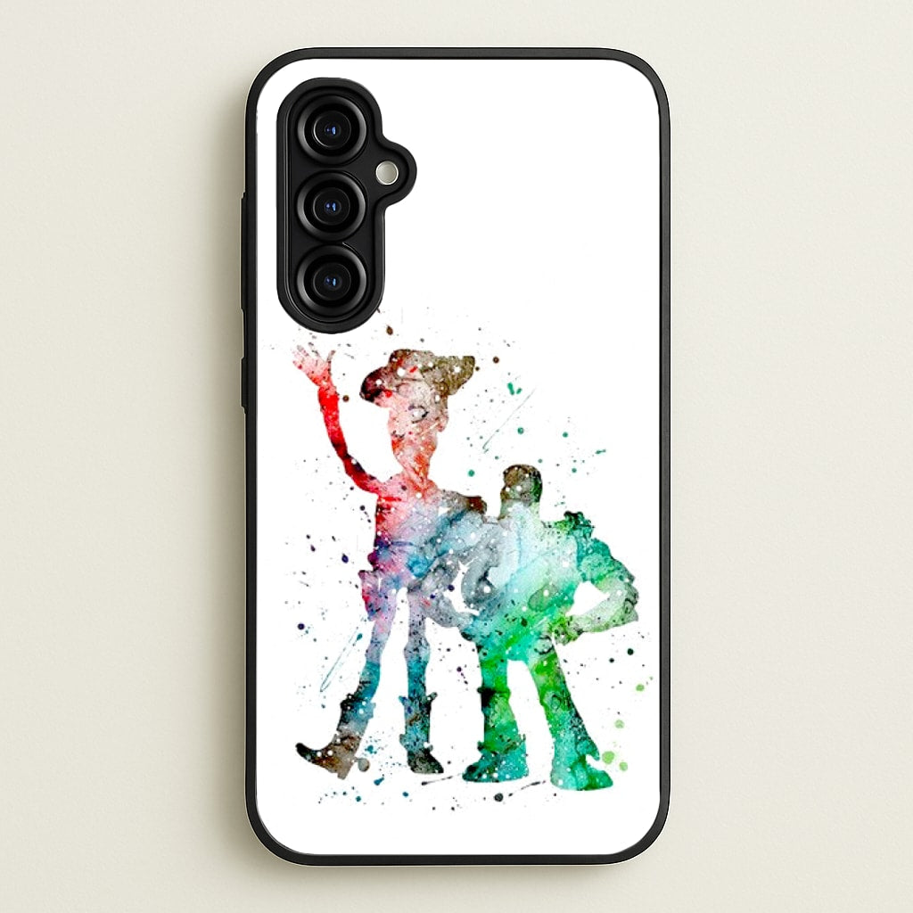 Watercolour Woody & Buzz A Story of Toys Fairytale - Disney Phone Case for Galaxy A54