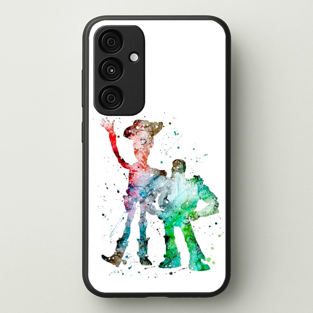 Watercolour Woody & Buzz A Story of Toys Fairytale - Disney Phone Case for Galaxy A35