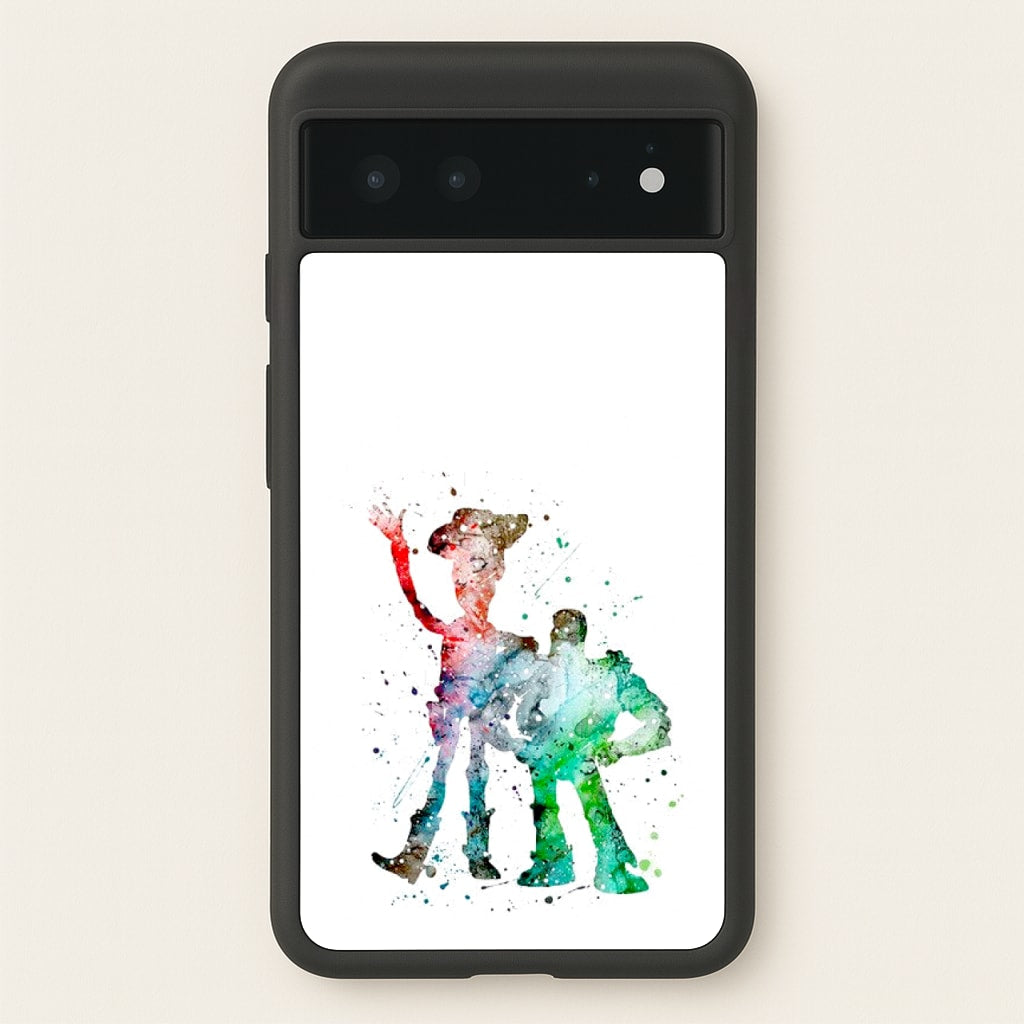 Watercolour Woody & Buzz A Story of Toys Fairytale - Disney Phone Case for Google Pixel 6