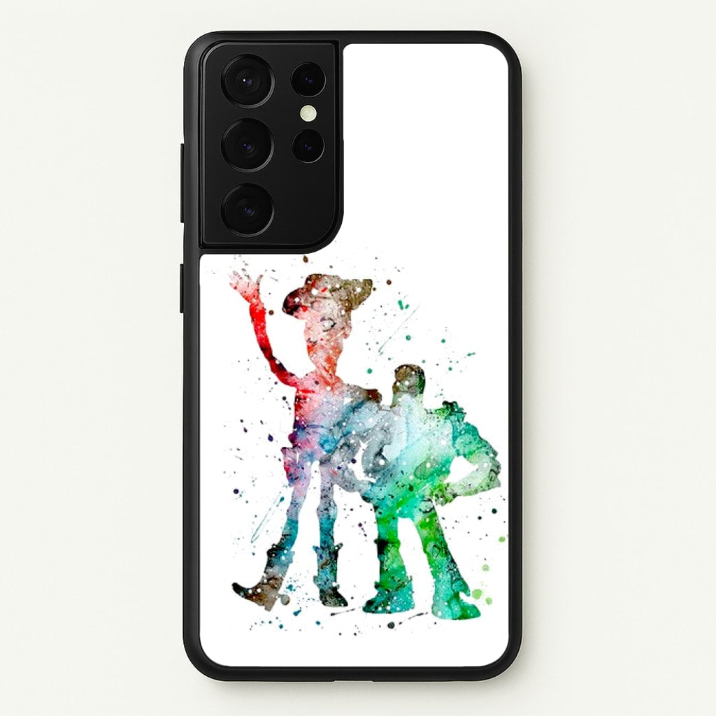 Watercolour Woody & Buzz A Story of Toys Fairytale - Disney Phone Case for Galaxy S21 Ultra