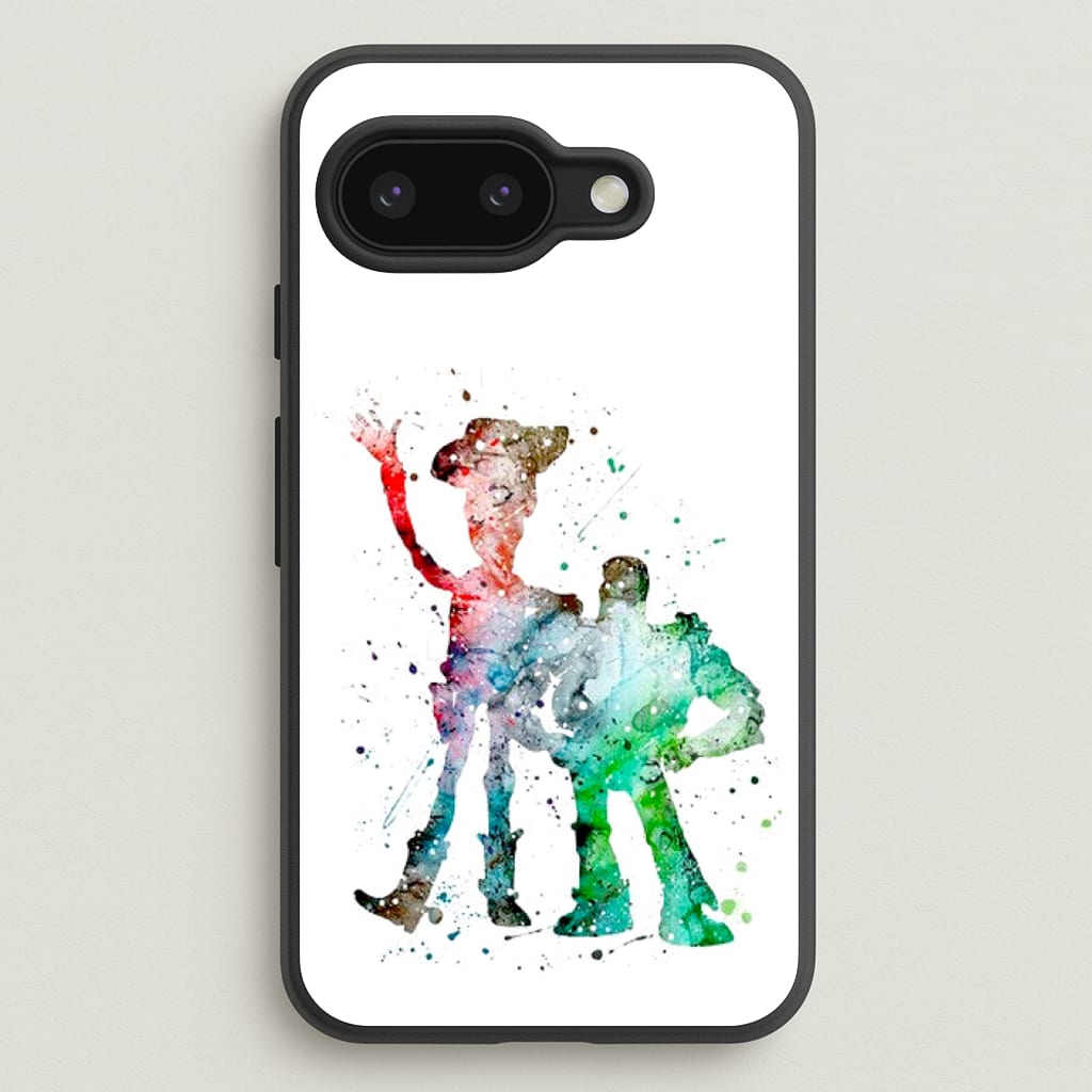 Watercolour Woody & Buzz A Story of Toys Fairytale - Disney Phone Case for Google Pixel 9a