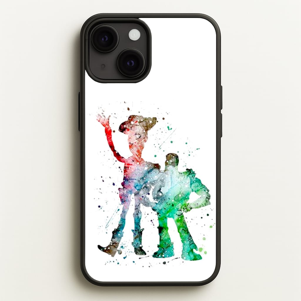 Watercolour Woody & Buzz A Story of Toys Fairytale - Disney Phone Case for iPhone 13 Mini