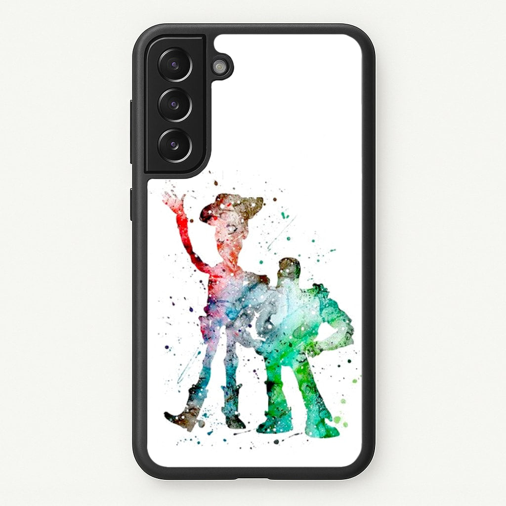 Watercolour Woody & Buzz A Story of Toys Fairytale - Disney Phone Case for Galaxy S22 Plus