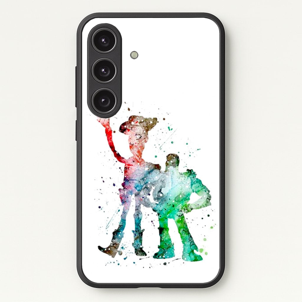 Watercolour Woody & Buzz A Story of Toys Fairytale - Disney Phone Case for Galaxy S25 Plus