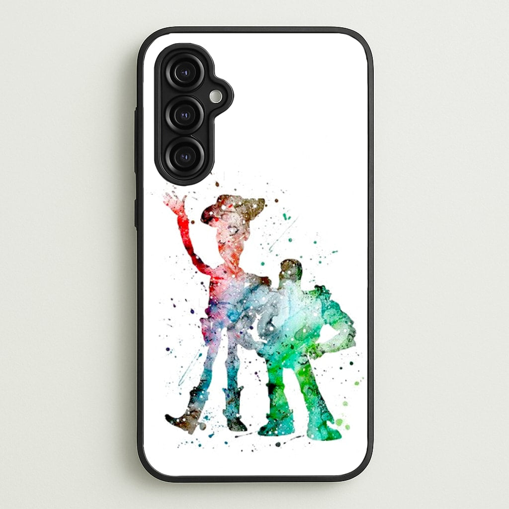Watercolour Woody & Buzz A Story of Toys Fairytale - Disney Phone Case for Galaxy A14