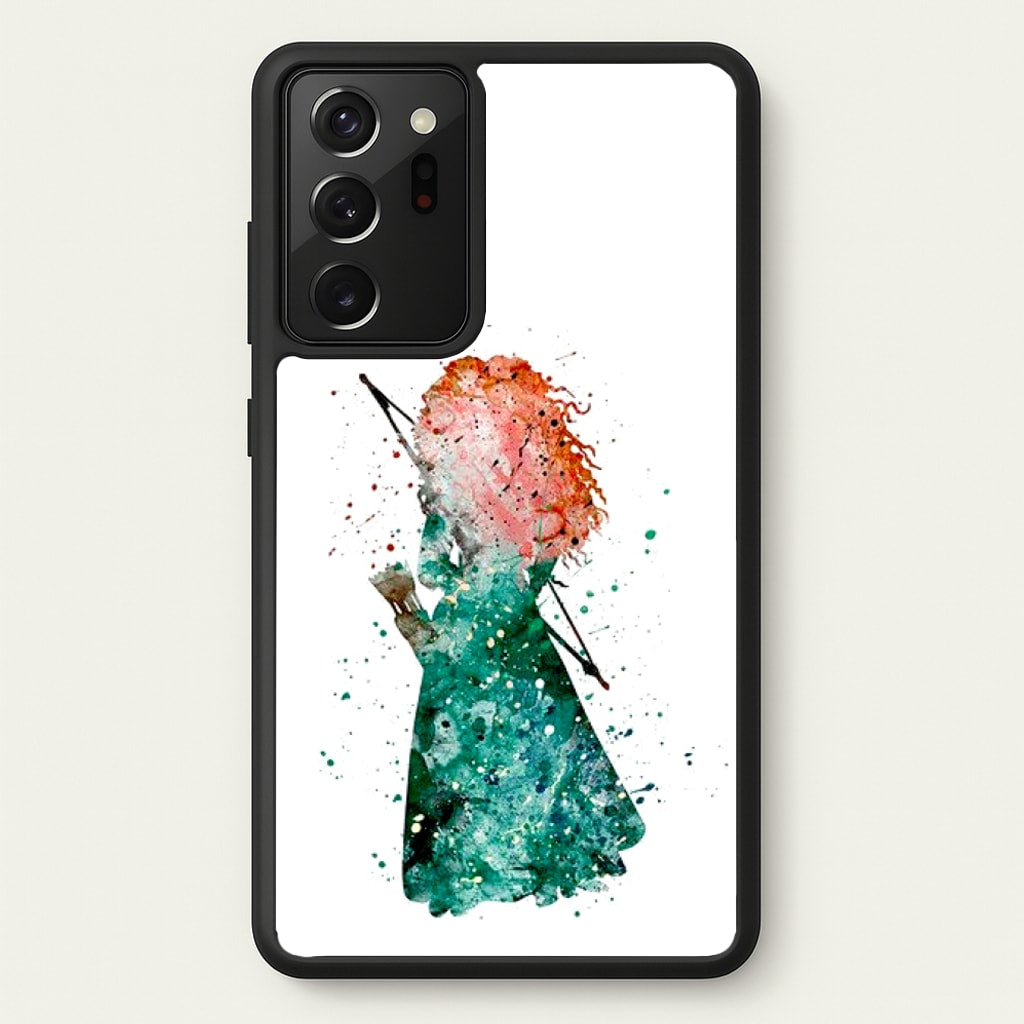 Watercolour Princess Merida Brave Fairytale - Disney Phone Case for Galaxy Note 20 Ultra