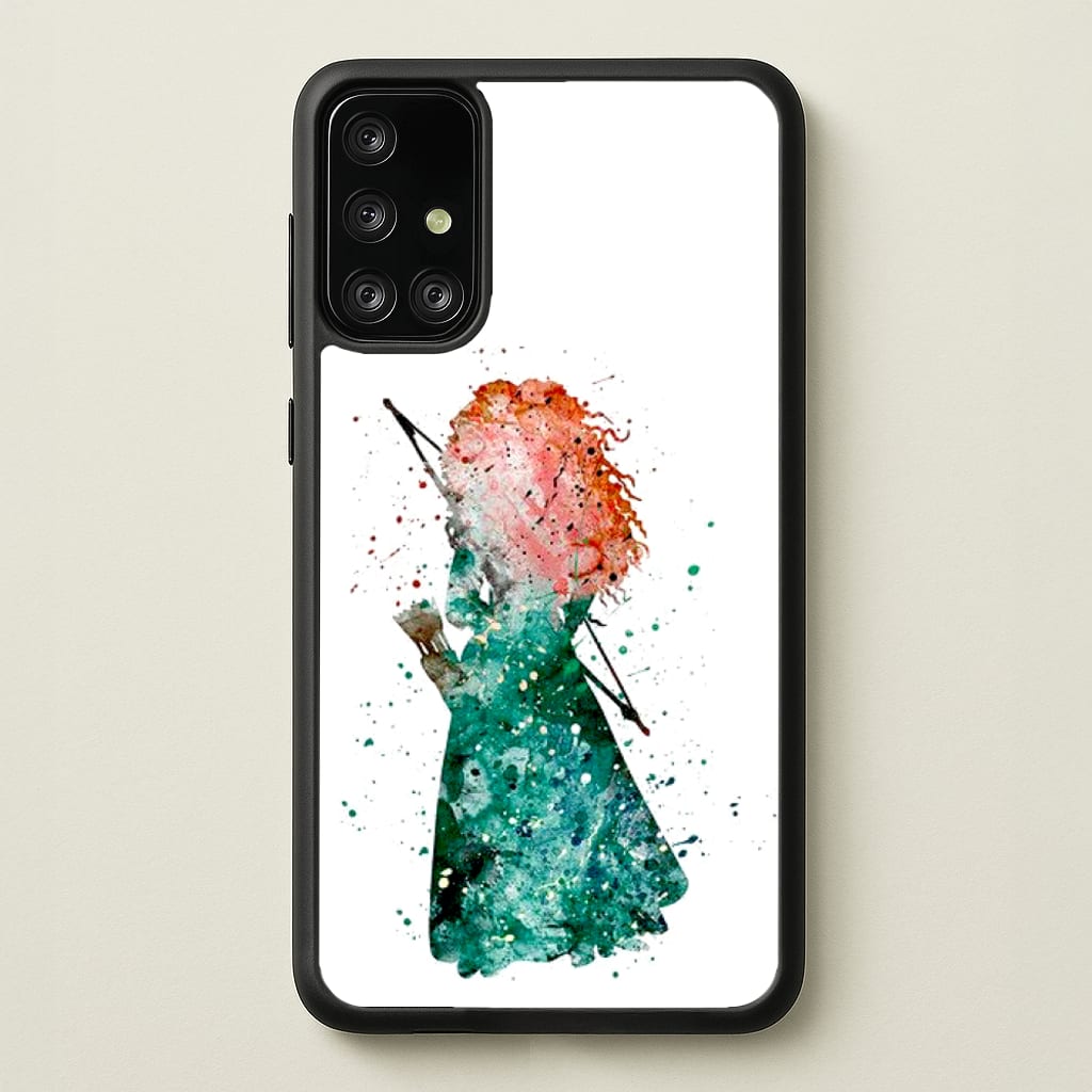Watercolour Princess Merida Brave Fairytale - Disney Phone Case for Galaxy A71