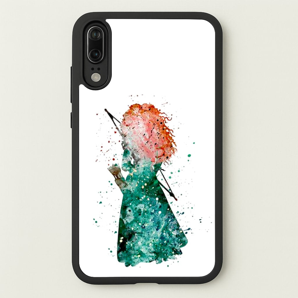 Watercolour Princess Merida Brave Fairytale - Disney Phone Case for Huawei P20
