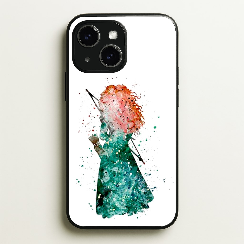 Watercolour Princess Merida Brave Fairytale - Disney Phone Case for iPhone 15 Plus