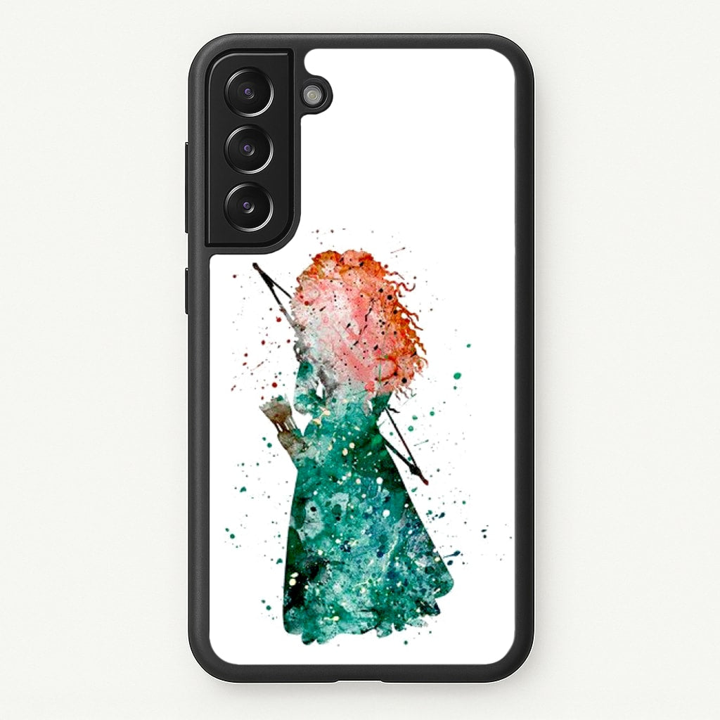 Watercolour Princess Merida Brave Fairytale - Disney Phone Case for Galaxy S22