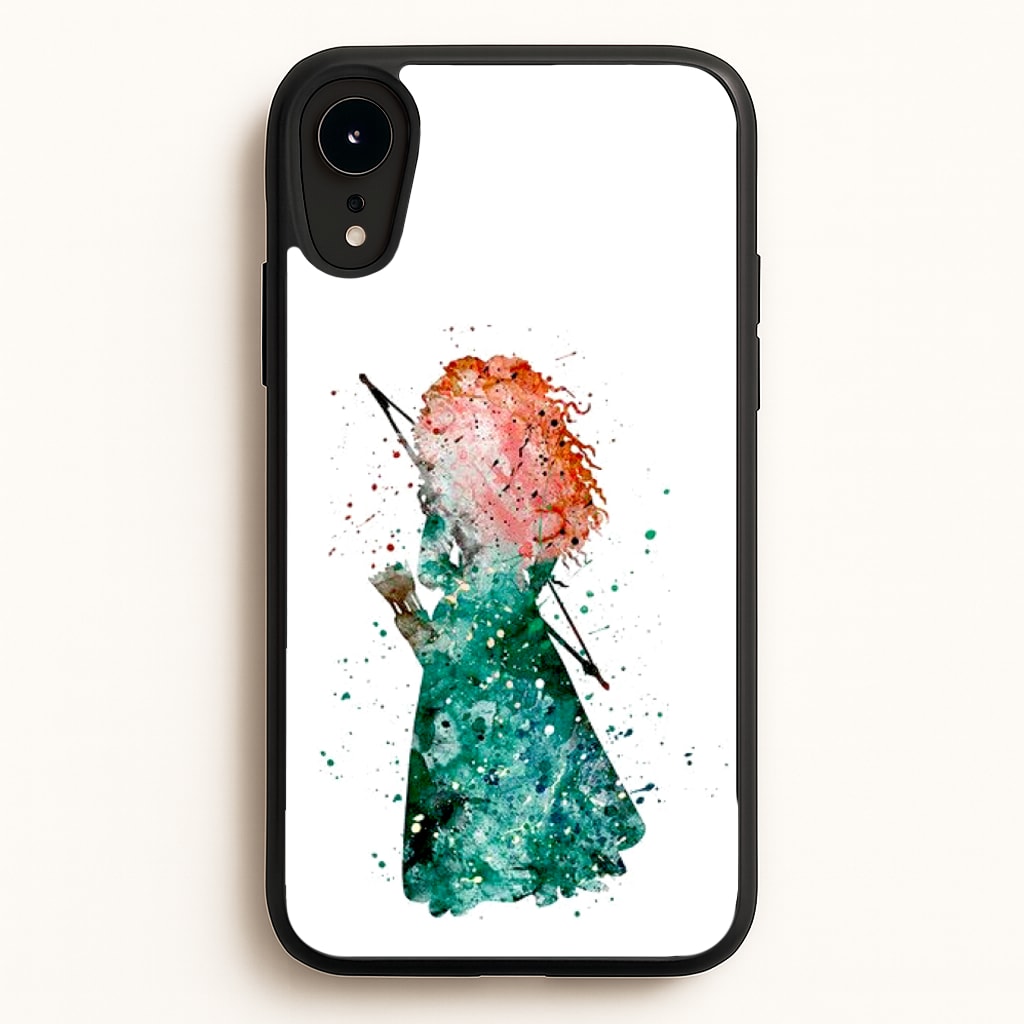 Watercolour Princess Merida Brave Fairytale - Disney Phone Case for iPhone XR