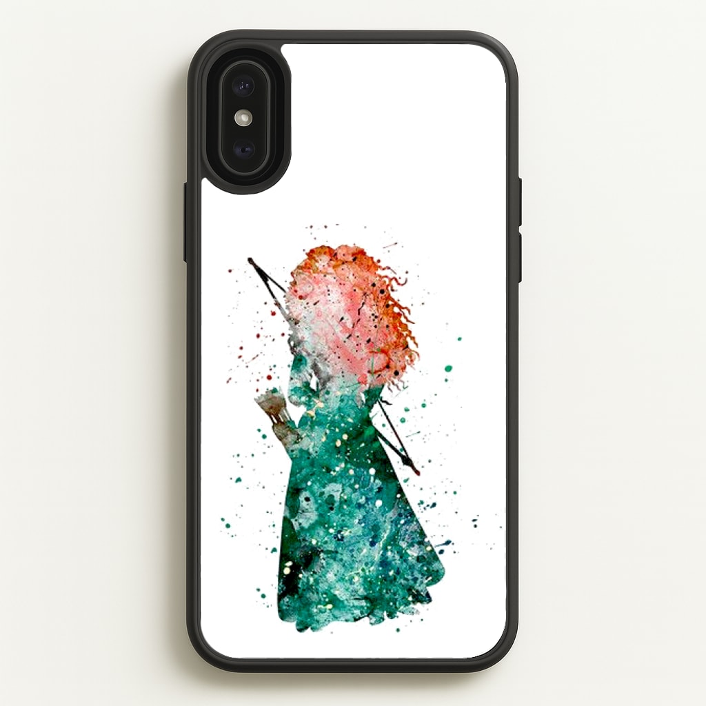 Watercolour Princess Merida Brave Fairytale - Disney Phone Case for iPhone XS Max