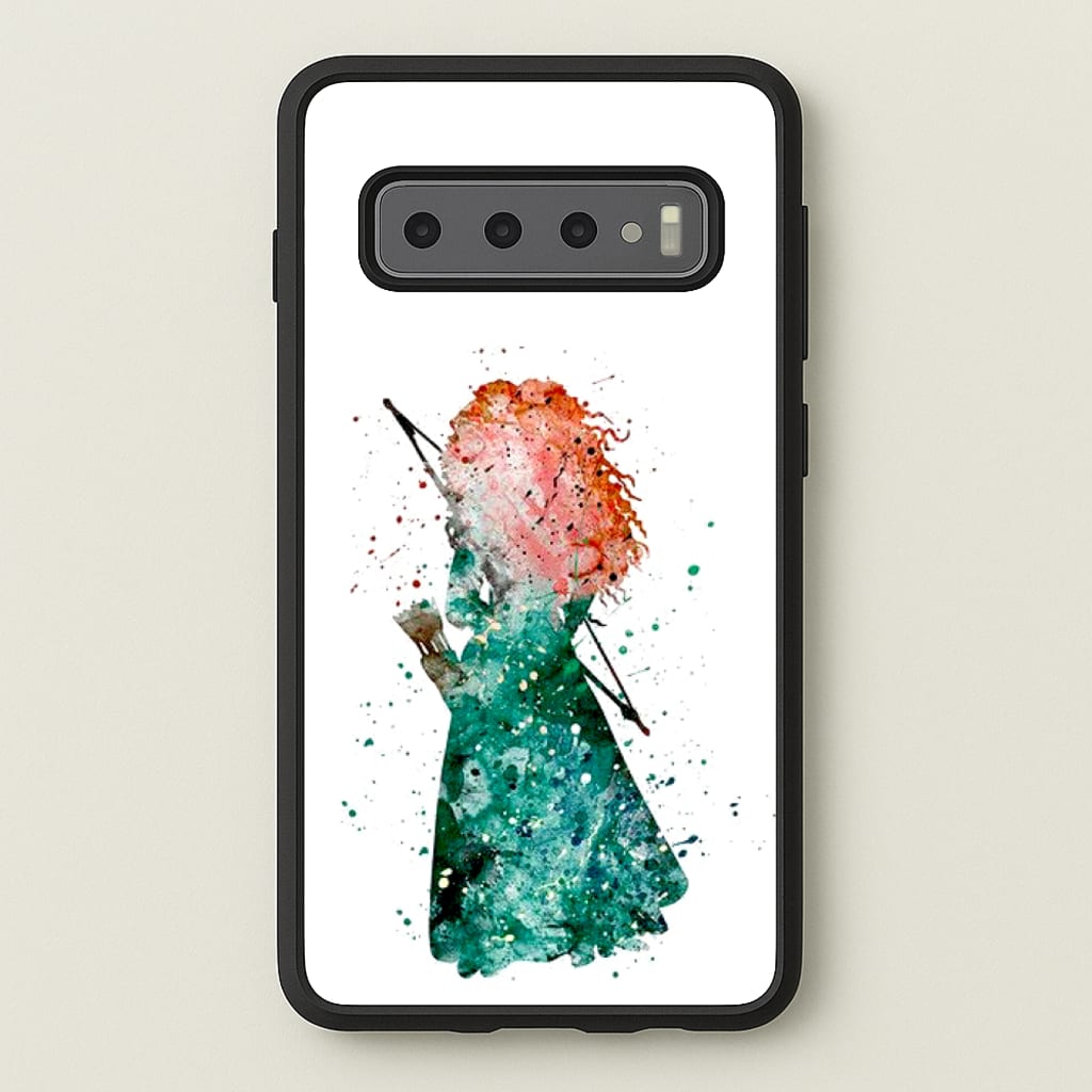 Watercolour Princess Merida Brave Fairytale - Disney Phone Case for Galaxy S10 Plus