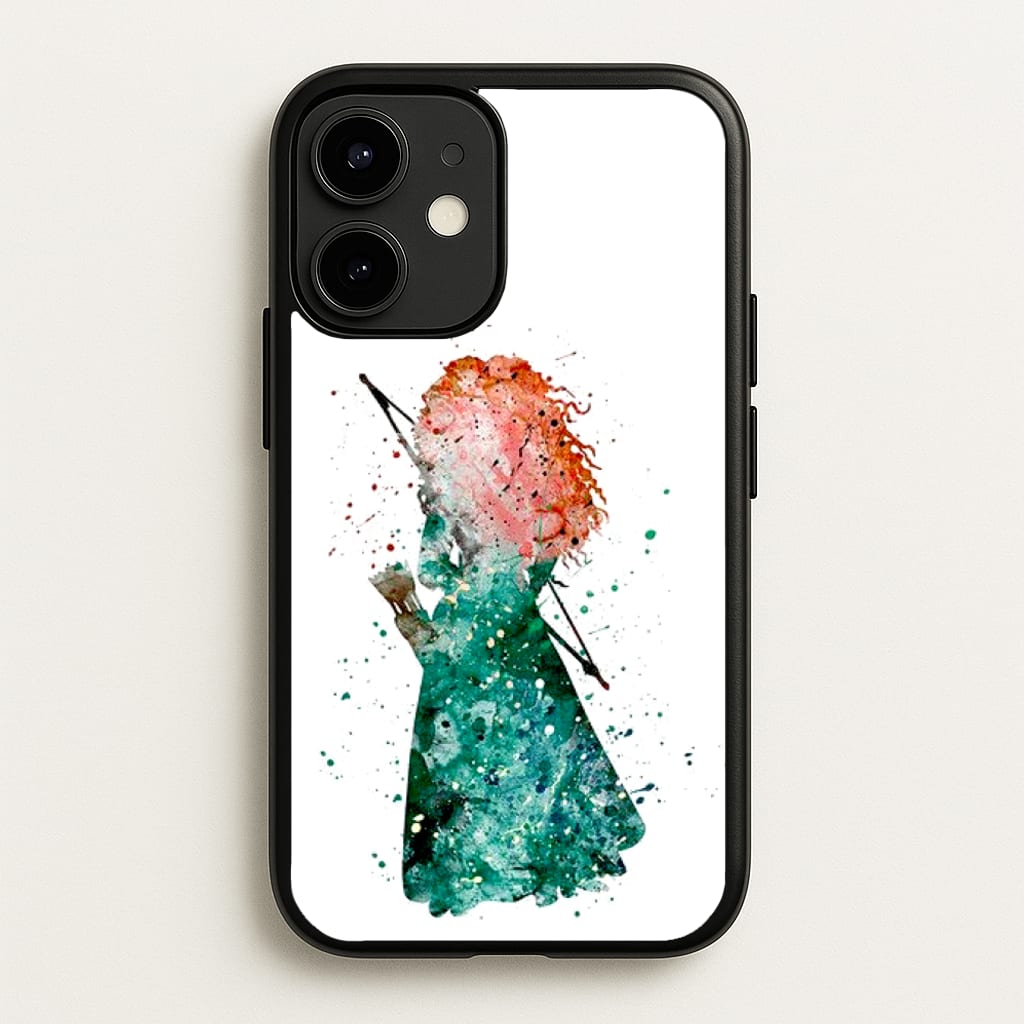 Watercolour Princess Merida Brave Fairytale - Disney Phone Case for iPhone 12 Mini