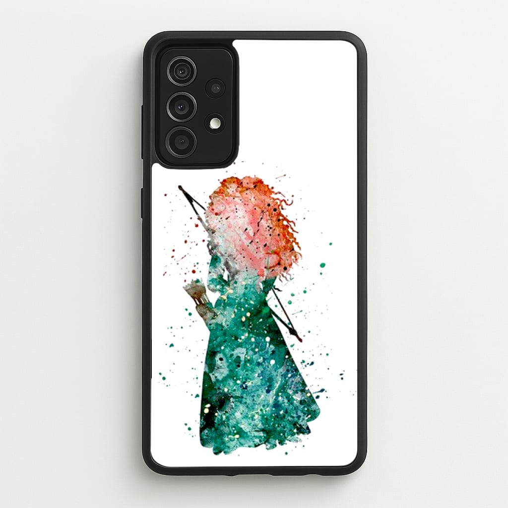 Watercolour Princess Merida Brave Fairytale - Disney Phone Case for Galaxy A52 / A52s
