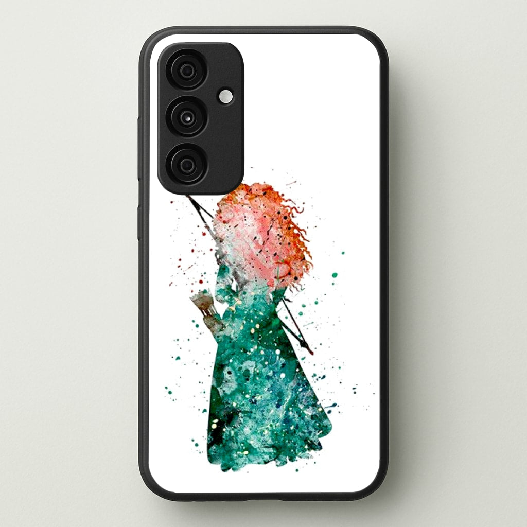 Watercolour Princess Merida Brave Fairytale - Disney Phone Case for Galaxy A35