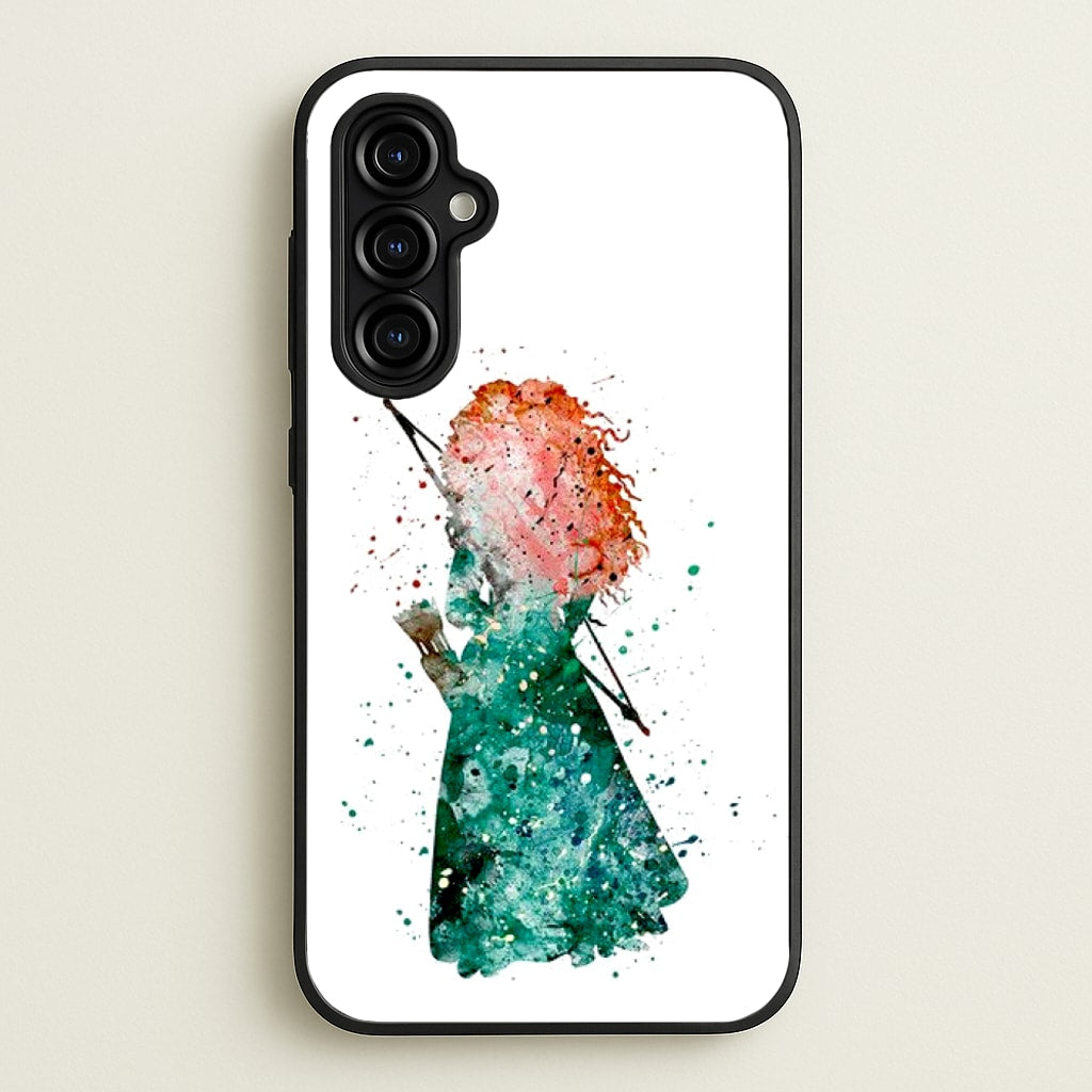 Watercolour Princess Merida Brave Fairytale - Disney Phone Case for Galaxy A54