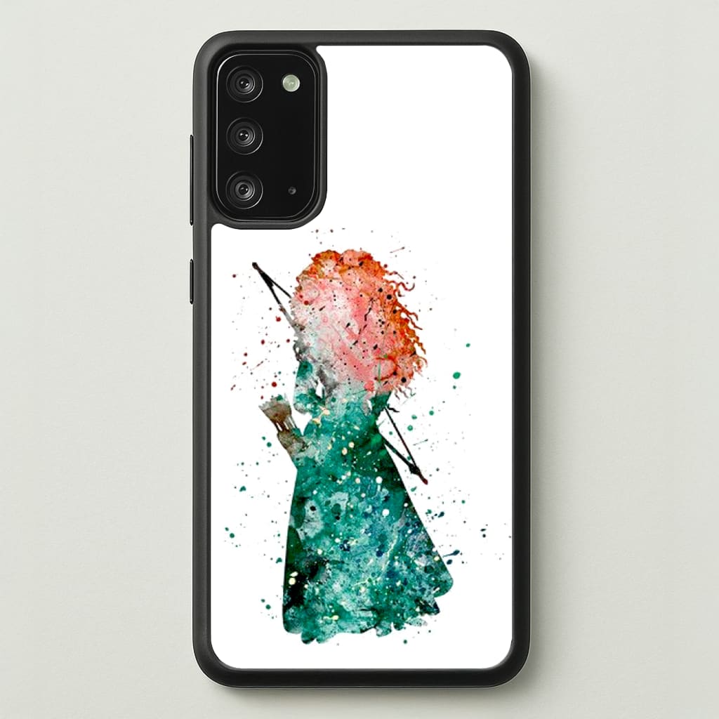 Watercolour Princess Merida Brave Fairytale - Disney Phone Case for Galaxy Note 20