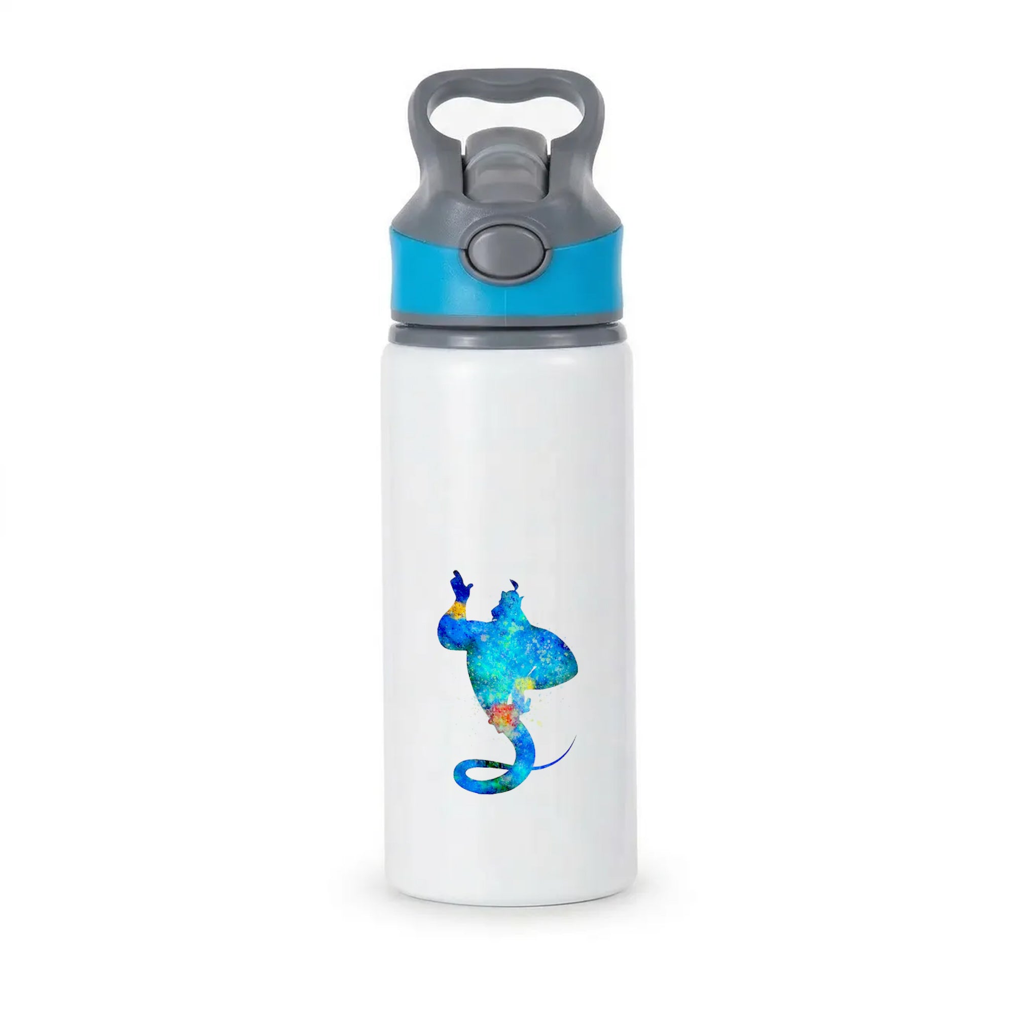 Watercolour Aladdin Fairytale Active Water Bottle - Blue