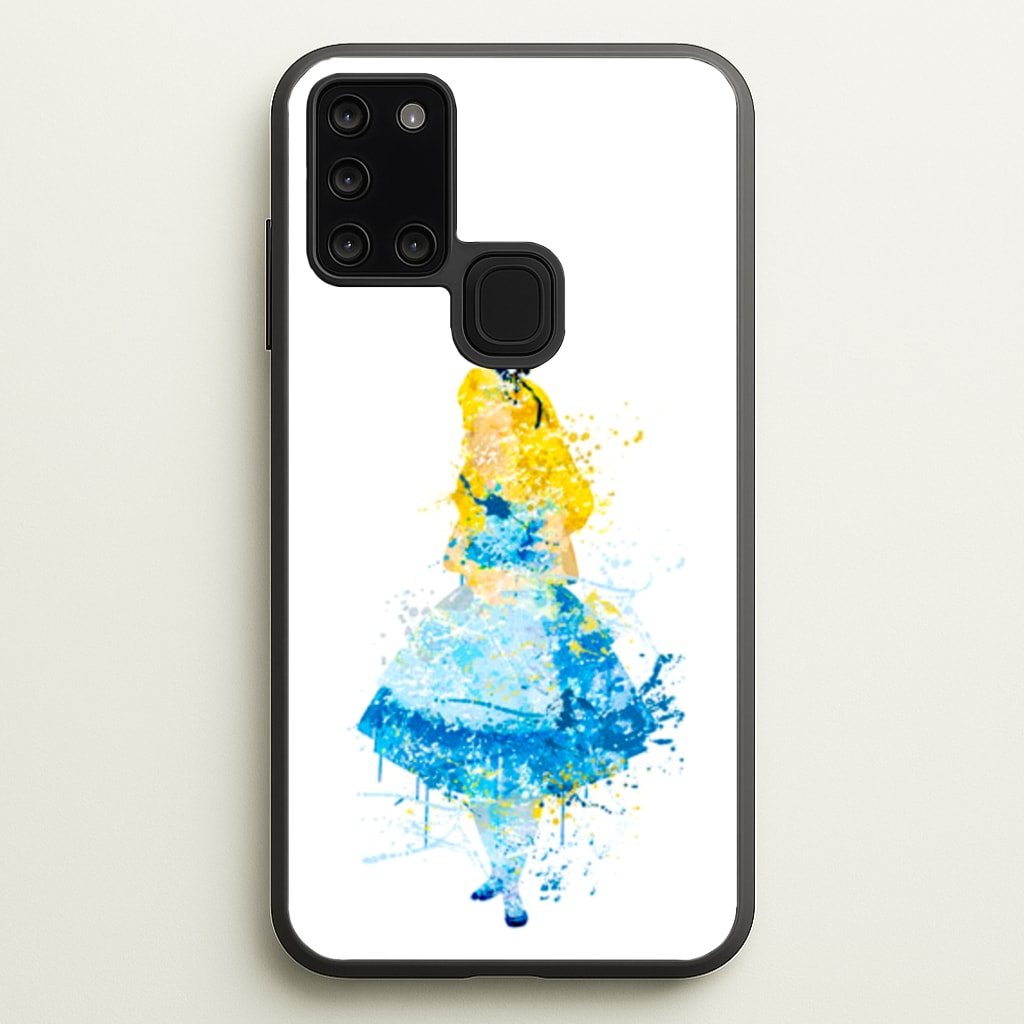 Watercolour Alice in Wonderland Fairytale - Disney Phone Case for Galaxy A21s