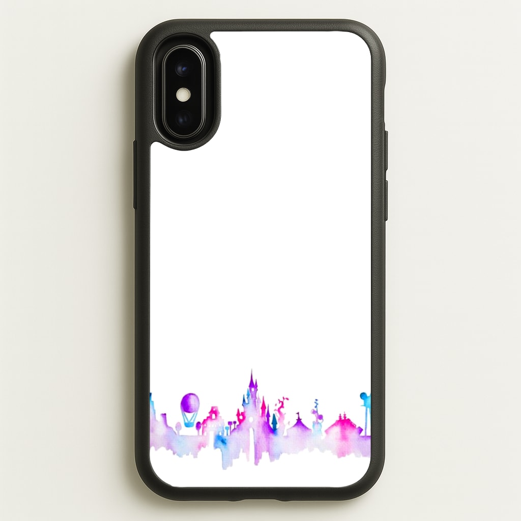 Watercolour Fairytaleland Paris - Disney Phone Case for iPhone X / XS