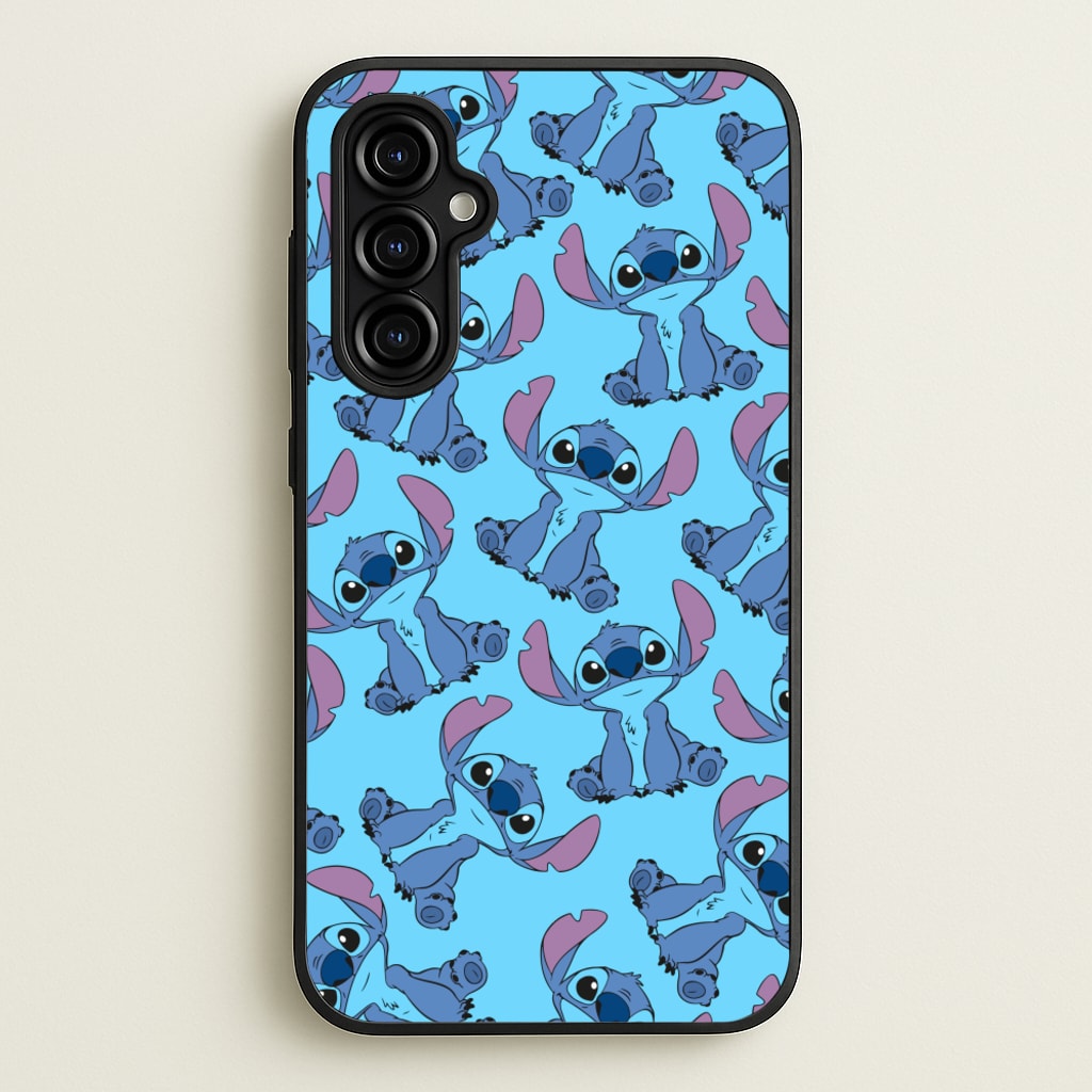 Cute Alien Blue Pattern - Disney Phone Case for Galaxy A54