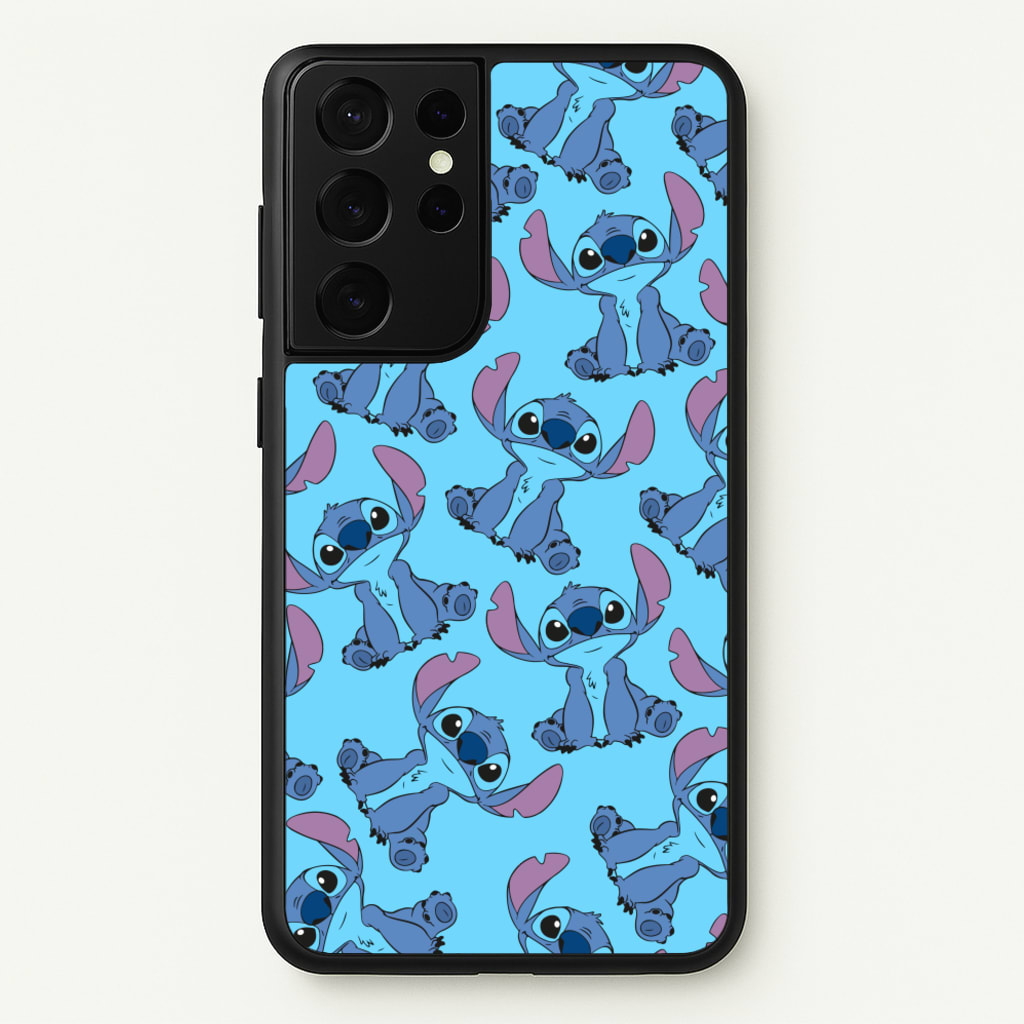 Cute Alien Blue Pattern - Disney Phone Case for Galaxy S21 Ultra
