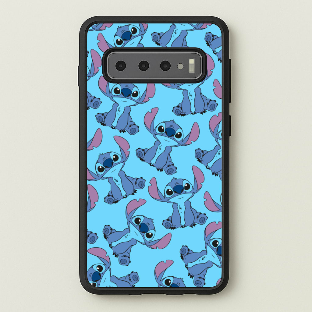 Cute Alien Blue Pattern - Disney Phone Case for Galaxy S10 Plus