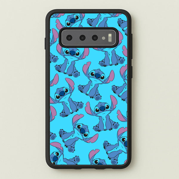 Cute Alien Blue Pattern - Disney Phone Case for Galaxy S10 Plus
