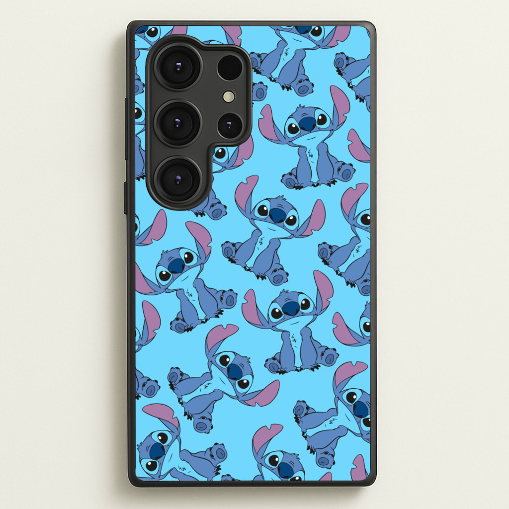 Cute Alien Blue Pattern - Disney Phone Case for Galaxy S25 Ultra