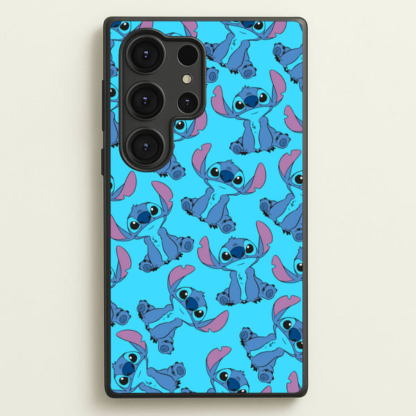 Cute Alien Blue Pattern - Disney Phone Case for Galaxy S25 Ultra