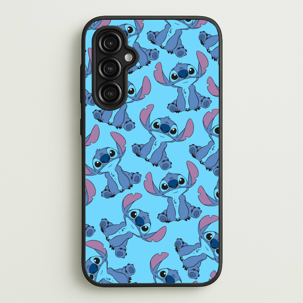 Cute Alien Blue Pattern - Disney Phone Case for Galaxy A14