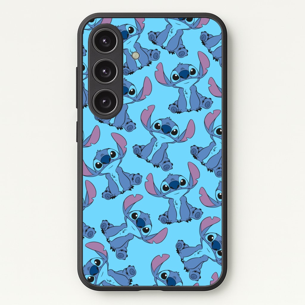 Cute Alien Blue Pattern - Disney Phone Case for Galaxy S24 Plus