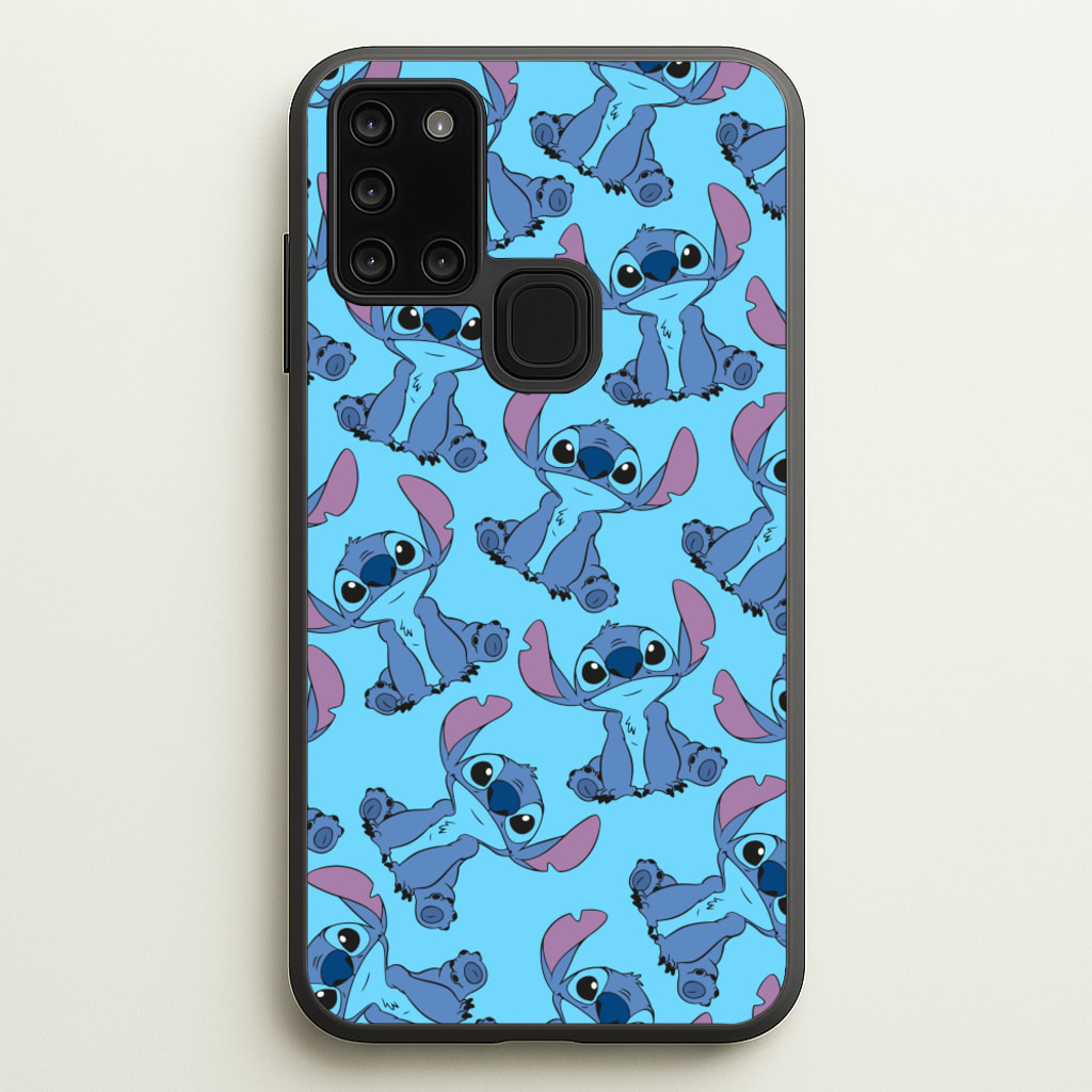 Cute Alien Blue Pattern - Disney Phone Case for Galaxy A21s