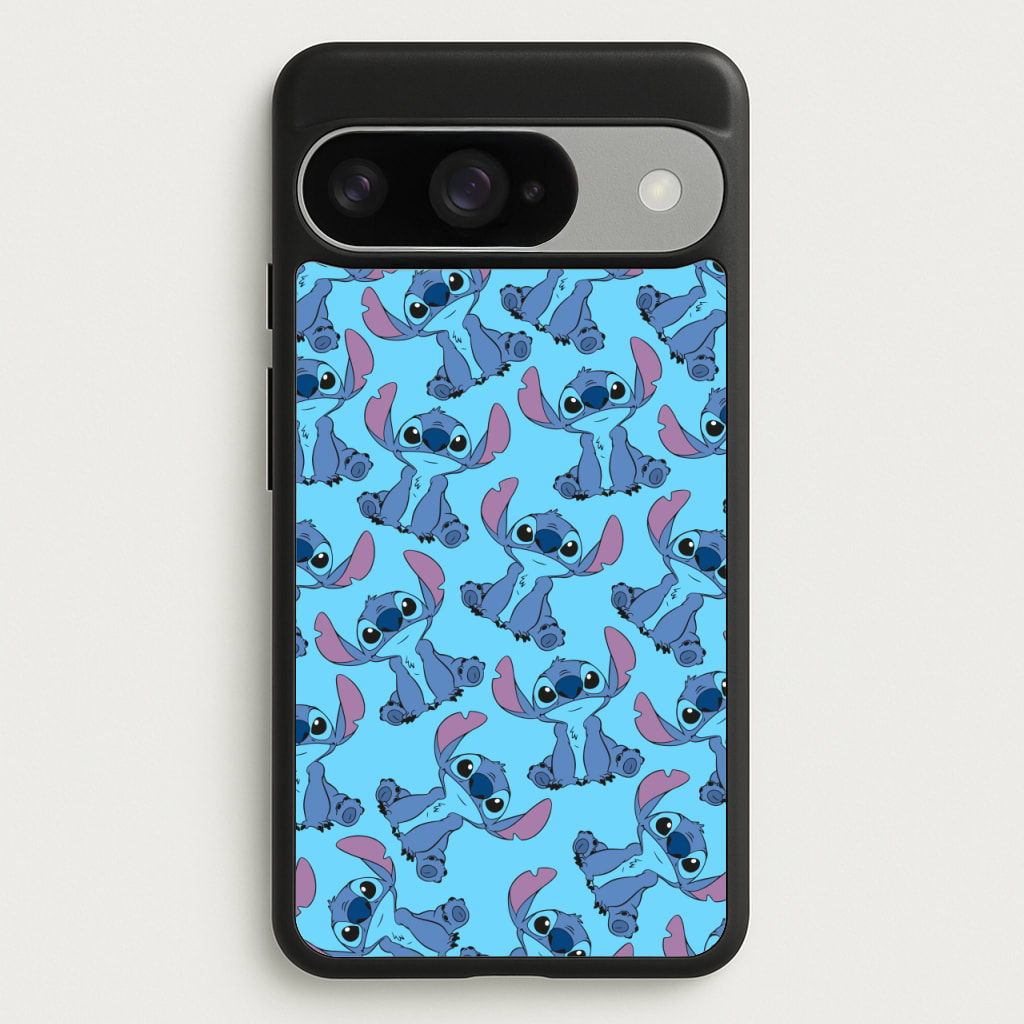 Cute Alien Blue Pattern Phone Case for Google Pixel 10 / 10 Pro